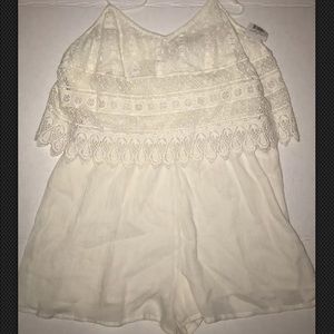Topshop cream ivory white romper size 8